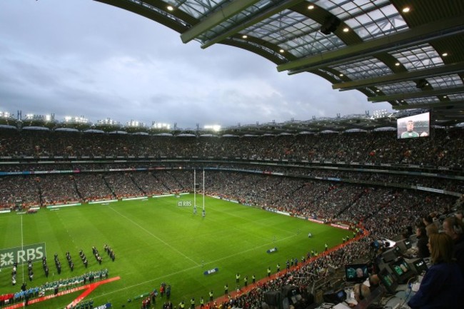 Croke Park from Hogan Stand as teams line up