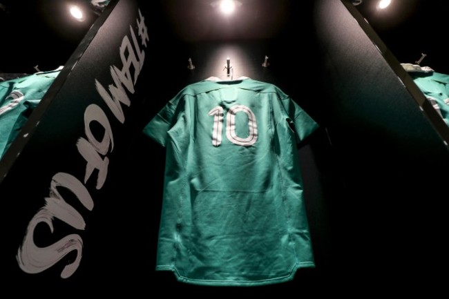 A view of Jonathan Sexton's jersey