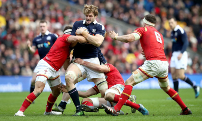 Richie Gray with Rhys Webb and Justin Tipuric