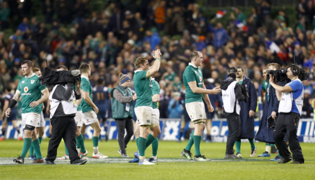 Jamie Heaslip celebrates winning