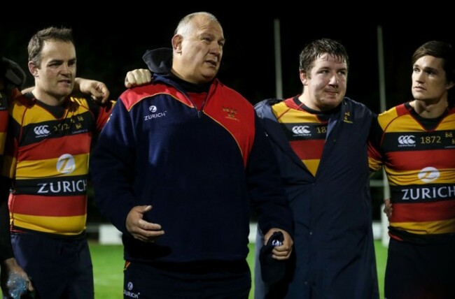 Mike Ruddock speaks to the team after the game 25/11//2016