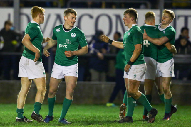 Ireland players celebrate after the game