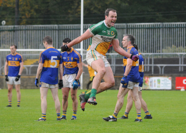 Michael Murphy celebrates at the final whistle