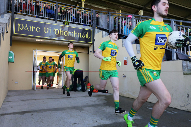 Donegal players take to the field