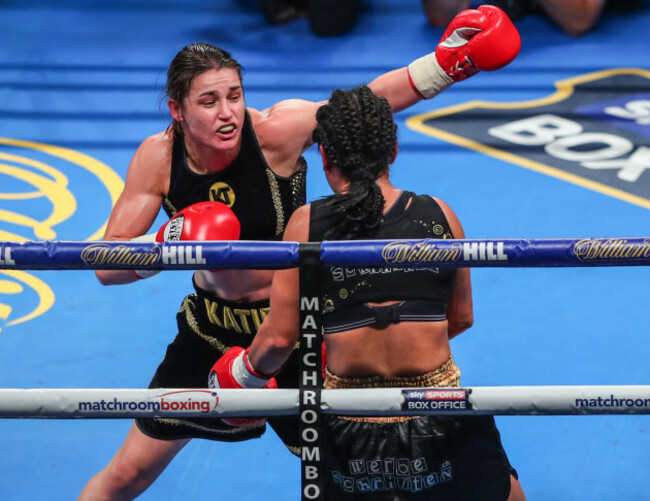 Katie Taylor in action against Viviene Obernauf