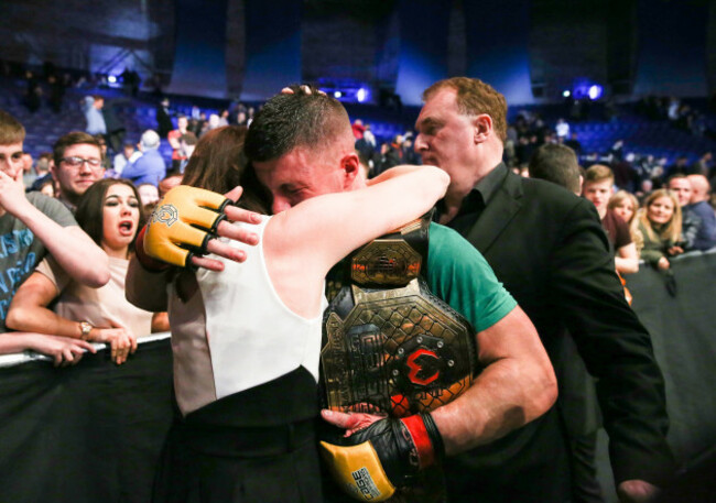 Karl Moore celebrates with his mother Jane