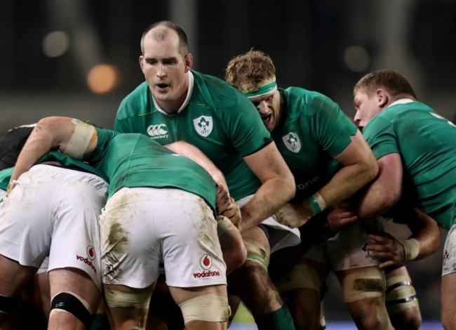 Ireland’s Devin Toner  Jamie Heaslip and Tadhg Furlong