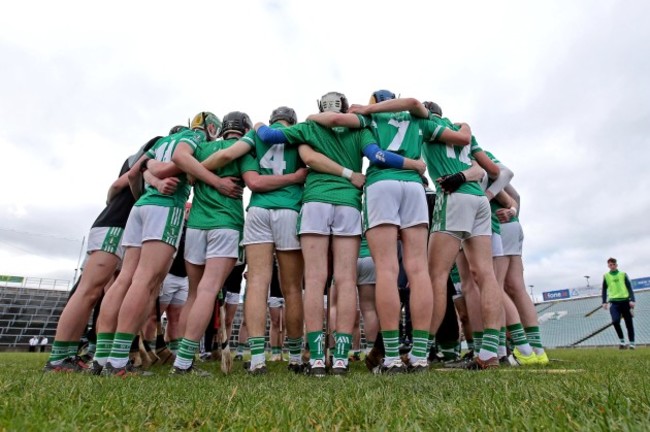 The St. Colman's team huddle