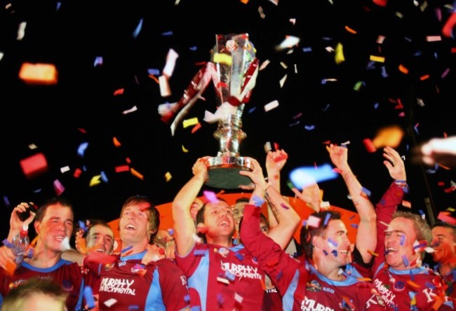 Drogheda players celebrate