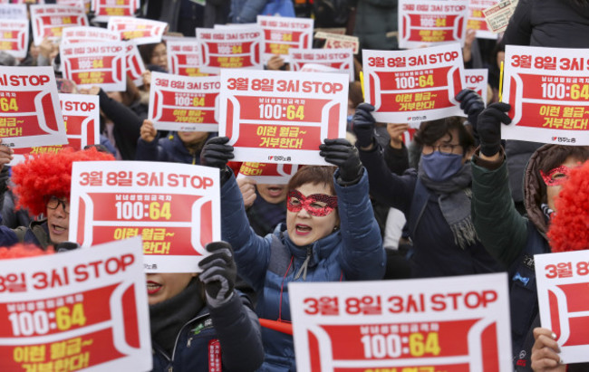 celebration of International Women's Day in Seoul Korea South..