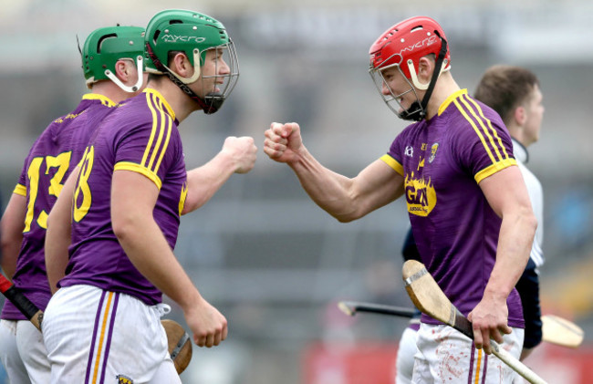 Lee Chin celebrates with Conor McDonald at the final whistle