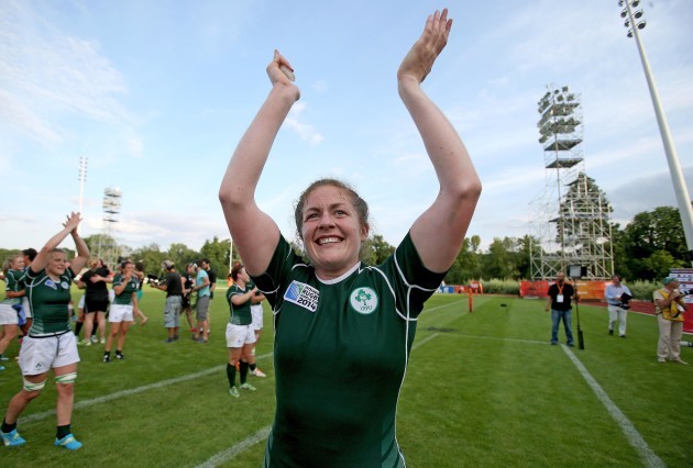 Fiona Coghlan celebrates after the game