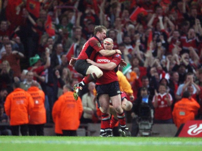 Anthony Horgan and John Hayes celebrate