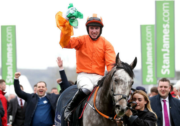 Jack Kennedy onboard Labaik celebrates winning