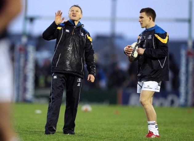 Joe Schmidt with Andrew Conway before the game