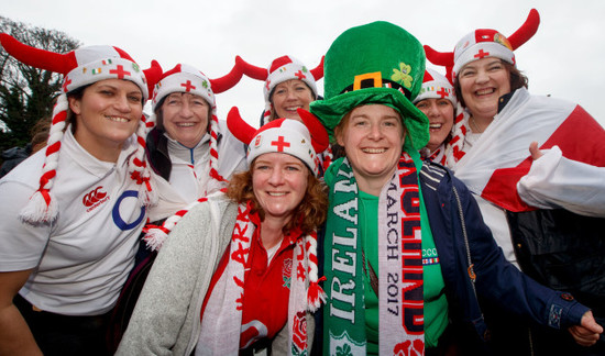 Ireland and England fans