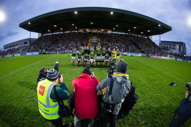 Kerry players arrive out for the team photo