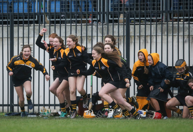 Loreto players celebrate at the final whistle