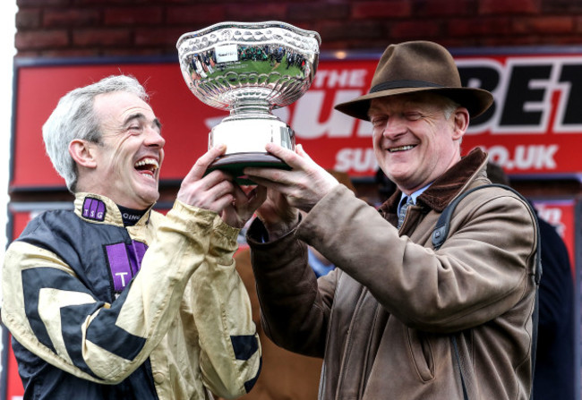 Ruby Walsh celebrates with Willie Mullins