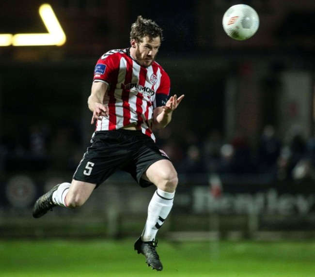 Rory Patterson and Aaron McEneff celebrate Derry's third goal