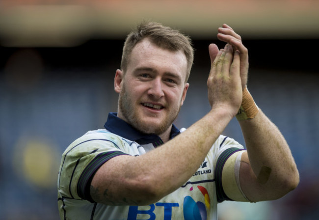 Stuart Hogg celebrates winning