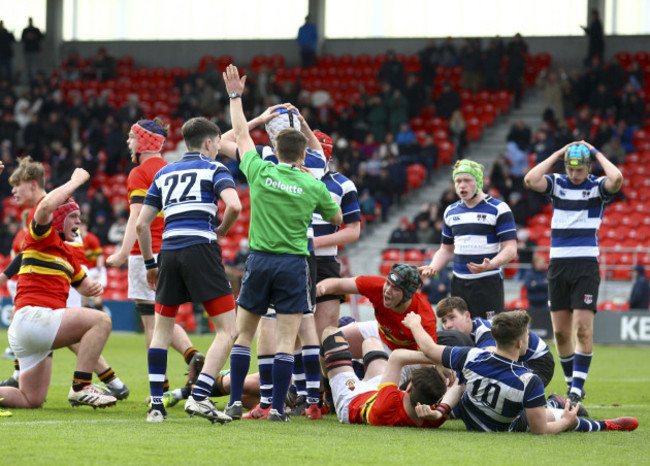 Chris Harrington awards a last minute try to CBC