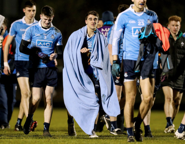 Chris Sallier celebrates after the game with Donal McIlgorm