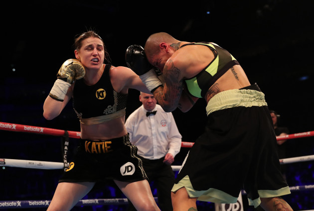 Katie Taylor in action against Monica Gentili