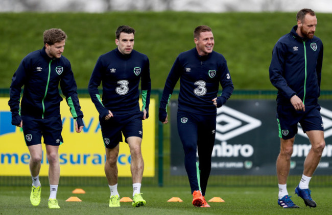 Eunan O'Kane, Seamus Coleman, James McCarthy and David Meyler