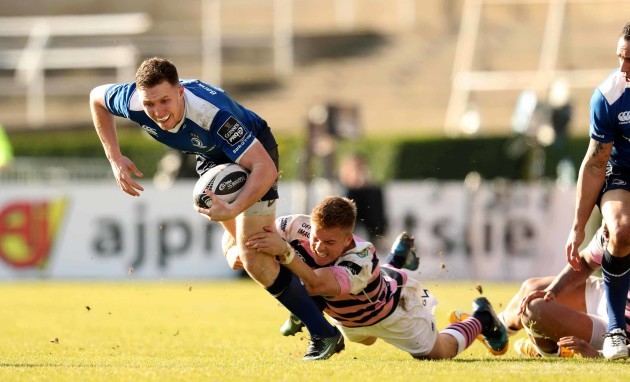 Rory O’Loughlin tackled by Gareth Anscombe