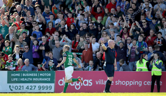 Karl Sheppard celebrates scoring his sides second goal