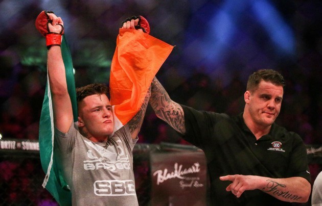 James Gallagher celebrates his victory