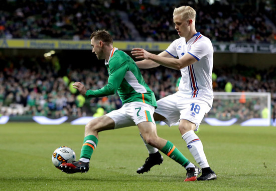 Aiden McGeady and Hordur Bjorgvin