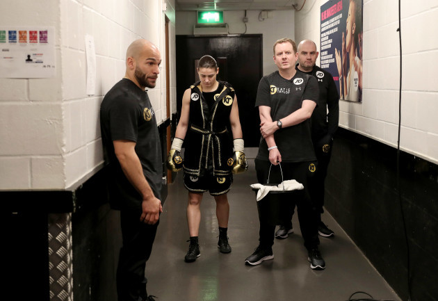 Katie Taylor prepares the enter the ring