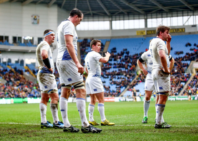 Rhys Ruddock, Devin Toner, Eoin Reddan and Jordi Murphy dejected after conceding a try