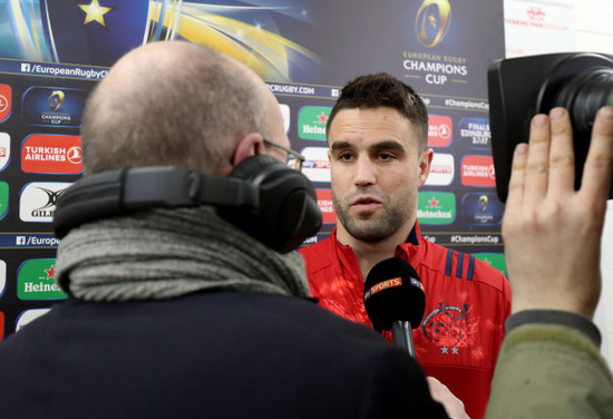 Conor Murray is interviews before the game by Sky Sports