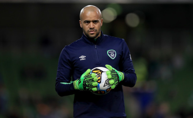 Darren Randolph during the warm up