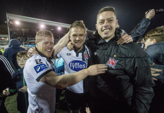 Daryl Horgan, Dane Massey and Shane Grimes celebrate