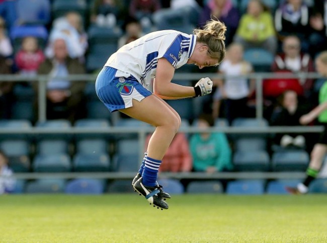 Ellen McCarron celebrates at the final whistle