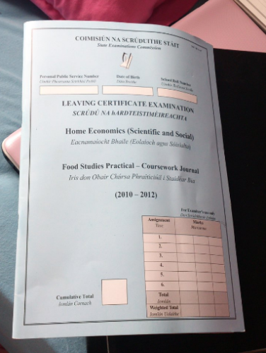 home ec coursework journal marks
