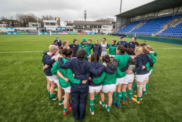A view of the Ireland Women’s team at today’s Captain’s Run