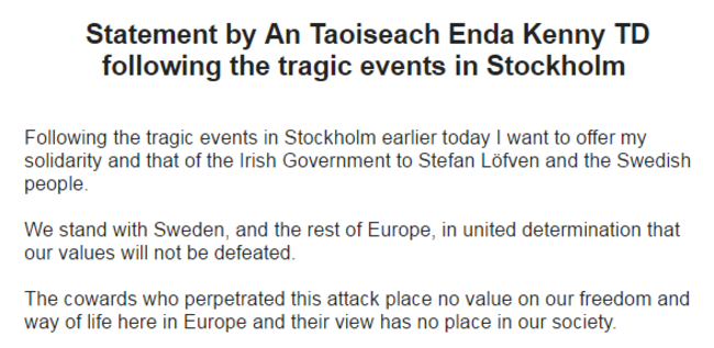 Enda Kenny Sweden