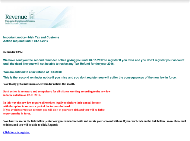 Mms Now Trying To Scam Irish >> Revenue Warns Of New Scam That Claims Taxpayers Are Due A Tax Refund Mms Now Trying To Scam Irish >> Revenue Warns Of New Scam That Claims Taxpayers Are Due A Tax Refund