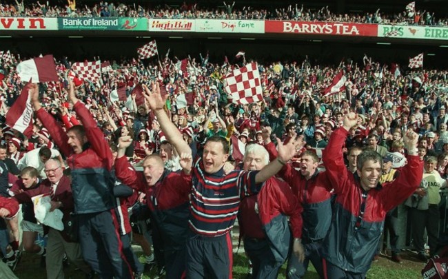 The Galway bench celebrates 23/8/1998