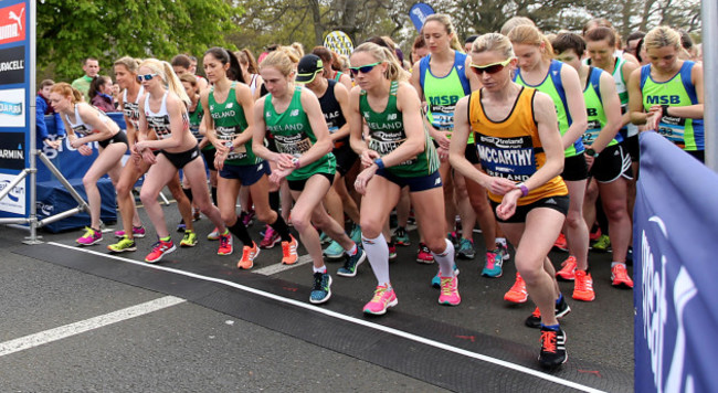 A view of the start of the Women's 10km race