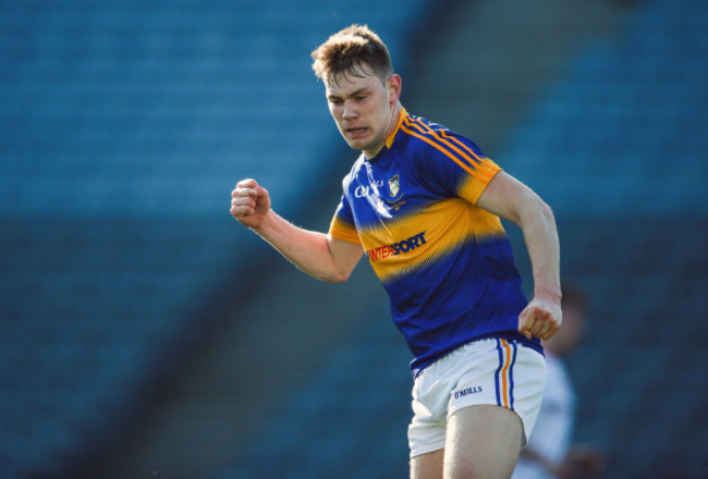 Liam Casey celebrates scoring a goal