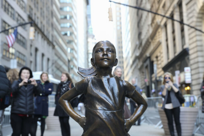 U.S.-NEW YORK-WALL STREET-FEARLESS GIRL STATUE