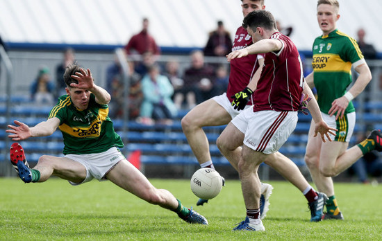 Dessie Connolly scores the first goal of the game despite the effort's of Tom Leo O'Sullivan