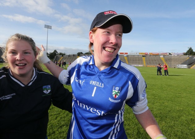 Linda Martin celebrates after the game