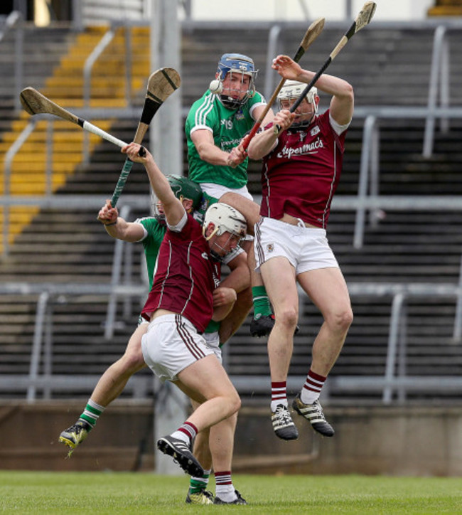 Sean Finn and Gavin O'Mahon with Joe Canning and Padraig Brehony